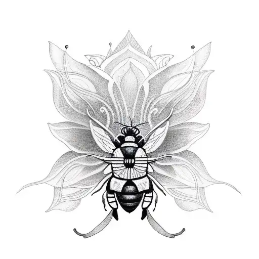 Lotus With Bumble Bee