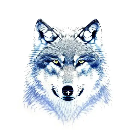 Wolf Standing On A Cliff In The Forest