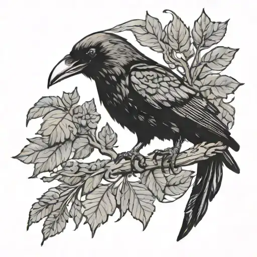 Black Crow Huggin And Rune Scandinavia Viking