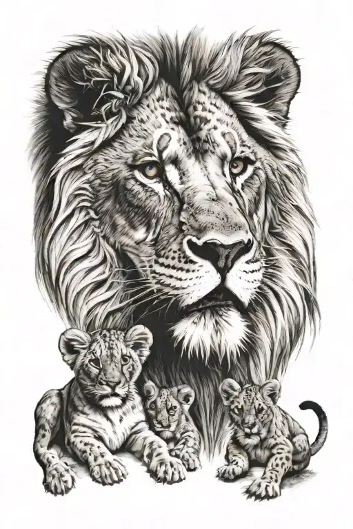 Lion With Cubs