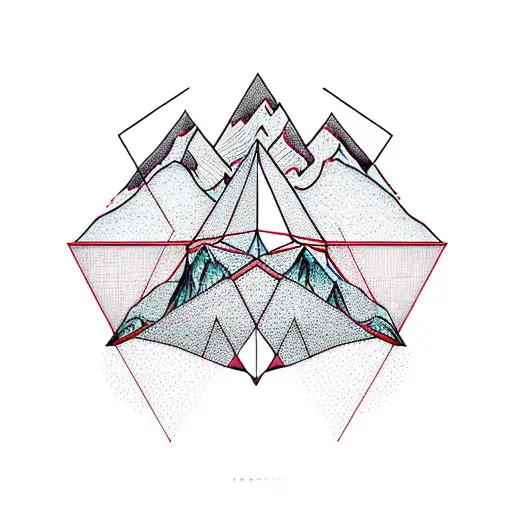 Geometric Triangles With Mountains Breaking Line Barrier
