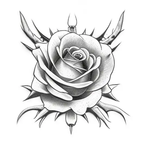 Spine Bones Goth Style With Flowers