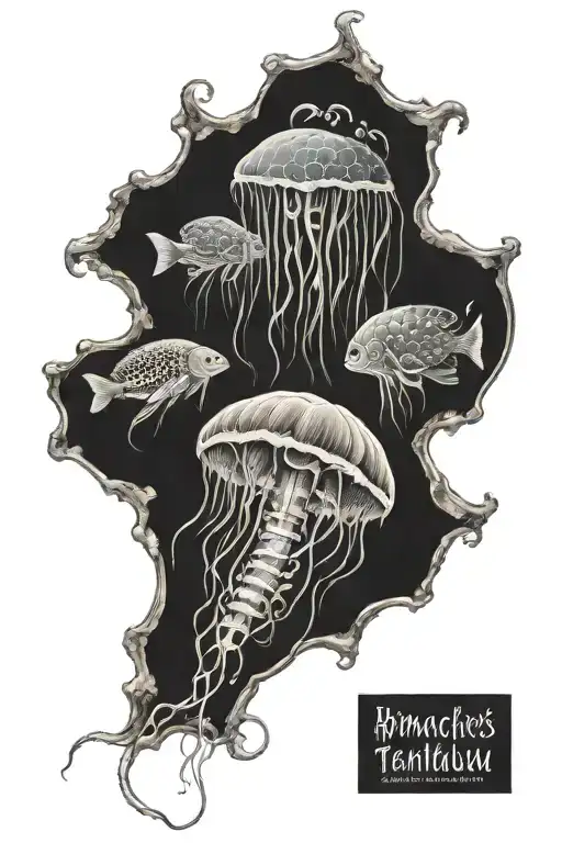 Honeycomb Pattern Jelly Fish With Scriptures For Tentacles