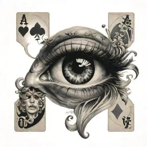 Deck Of Cards And Eye Portrait Tattoo Involving Family And Gratitude