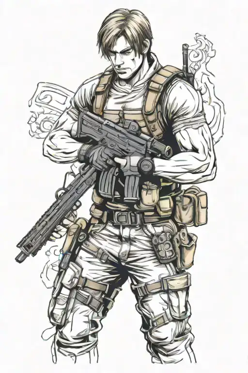 Resident Evil Tattoo Leon Kennedy