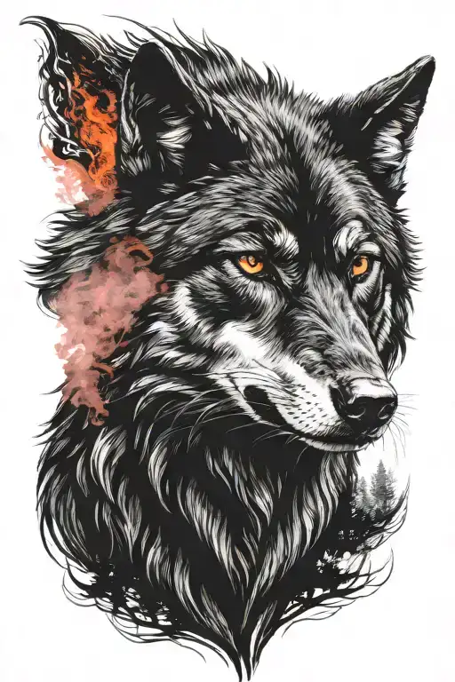 Black Wolf With Red Eyes Like Fire I'm