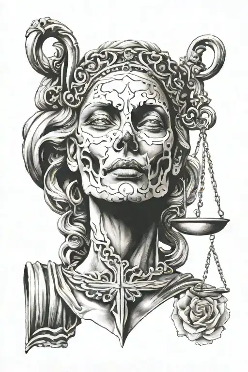 Lady Justice Half Skull