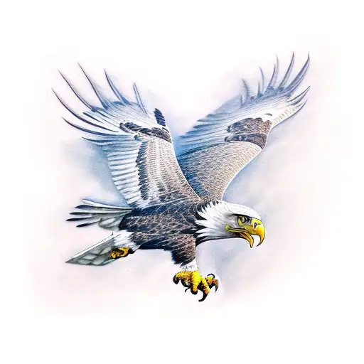 A Fierce Eagle In Mid-flight With Its Wings Spread Wide