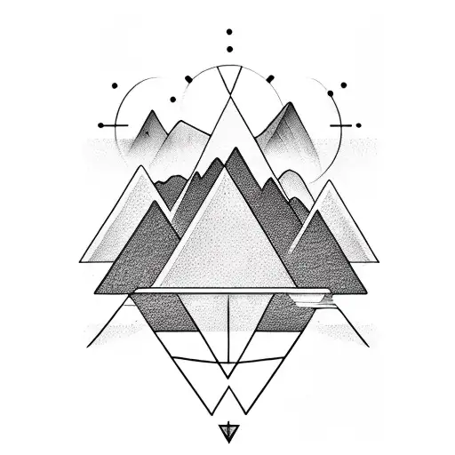 Geometric Triangles With Mountains Breaking Line Barrier