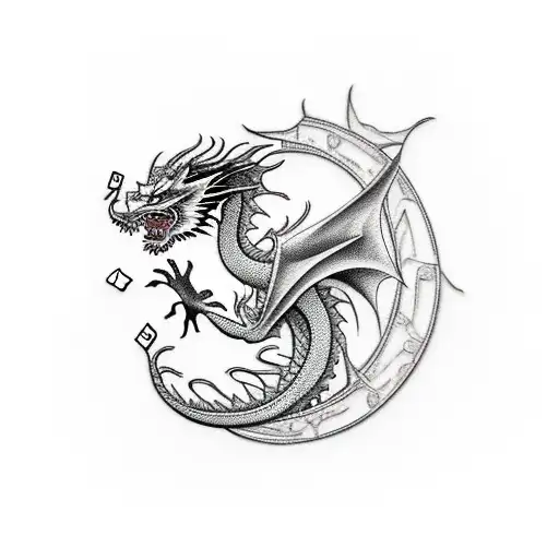 Dragon With A Poker Face Looking At The Camera