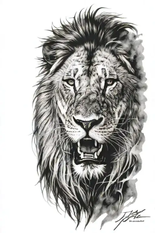 Lion Face Screaming This Writing