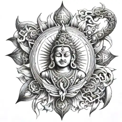 Sun And Shiva Trishul