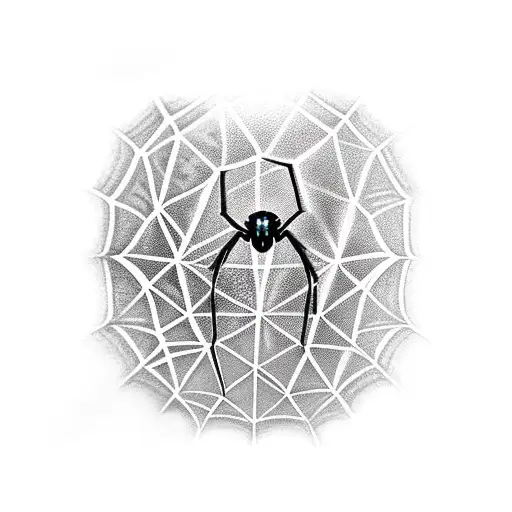 Realistic Blackwidow With Webs Tunring Into Dna