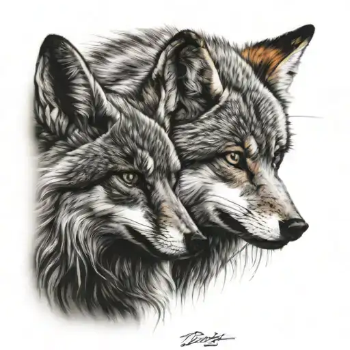 A Fox And A Wolf Friendship