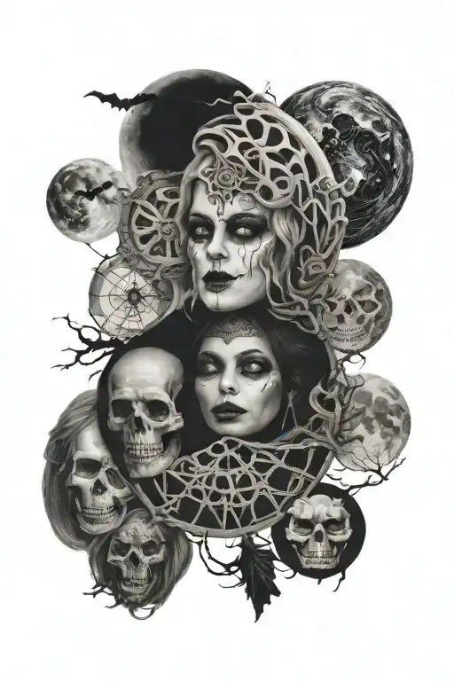 Halloween With Moon Phases Incorporated