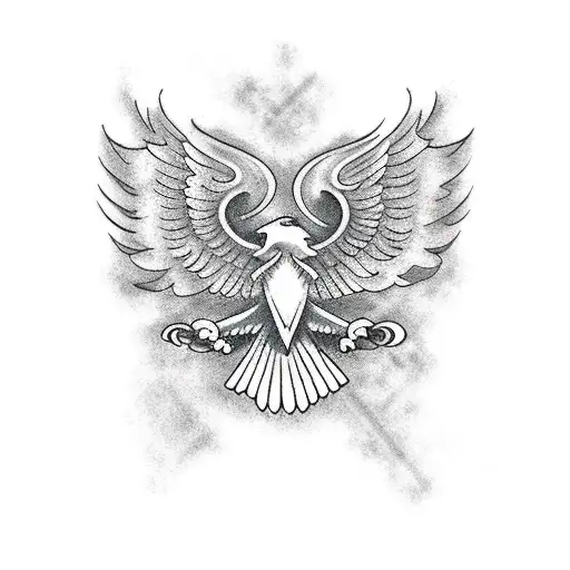 Traditional Style Tattoo Of An Eagle Holding A Jeep Key