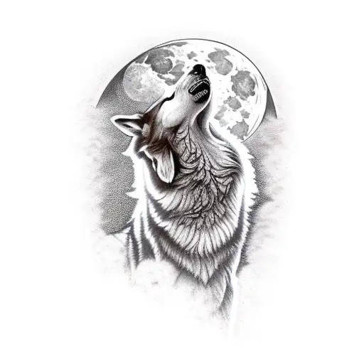 Wolves Howling At Full Moon