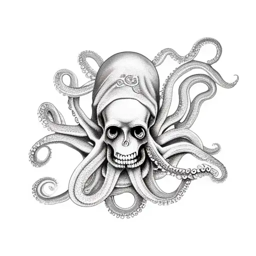 Octopus With Skulls And Roses