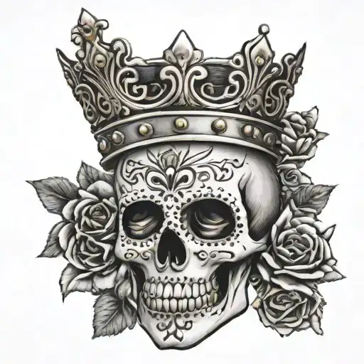 Sugar Skull Wearing A Crown