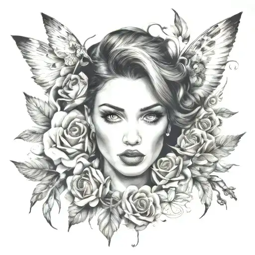 A Seductive Tattoo Design Incorporating Bedroom Eyes And Sexual Imagery In A Black And Grey Style