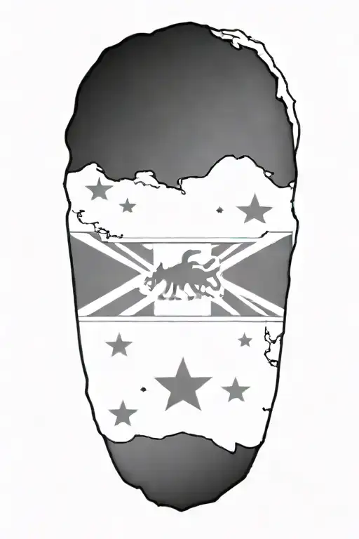 New Zealand Islands With New Zaland Flag Superimposed