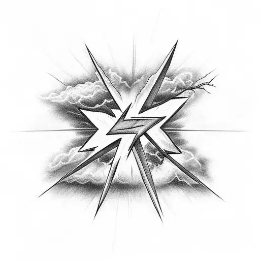 Lightning Like Veins And Cross Of Jesus With Clouds