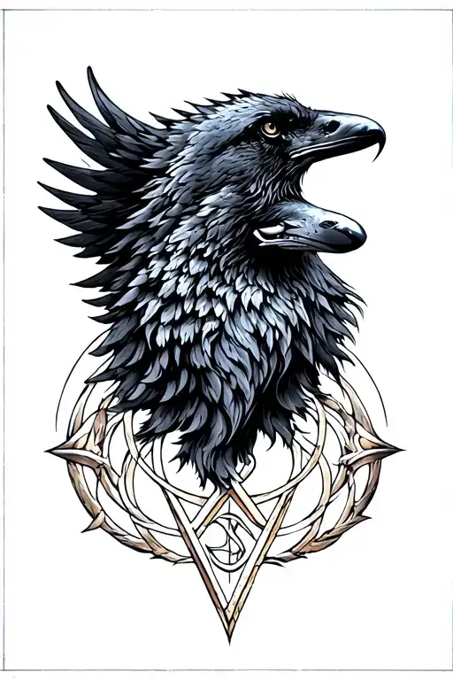 Alchemy Symbol Norse Mythology Wolf Raven