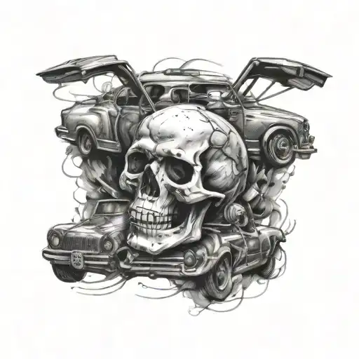 Skull And Car Driving
