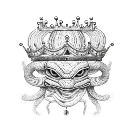King Cobra Wrapped In A Crown Looking Interesting