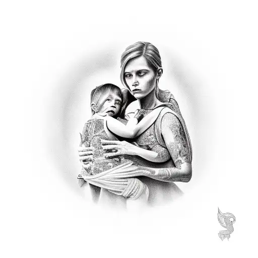 Strong Mother Carrying A Home