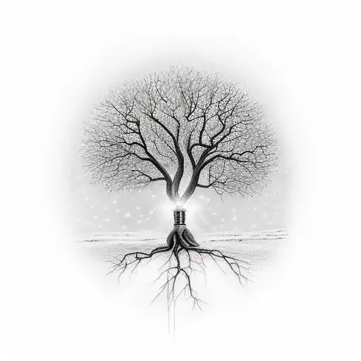 Tree With Lighting Bolt