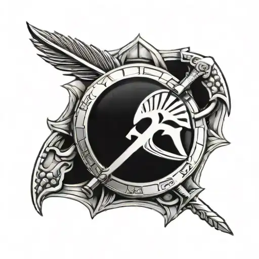 Spartan Shield And Words Malone Labe