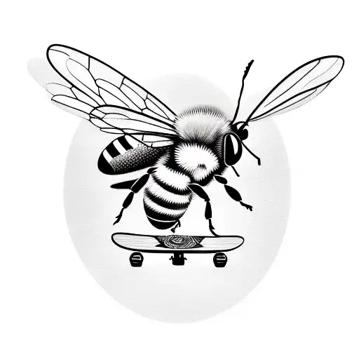 Bee Riding A Skateboard