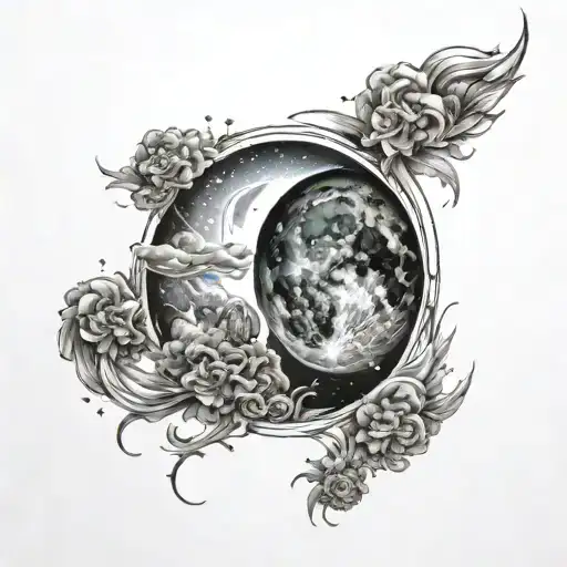 Moon Star Filled Sky