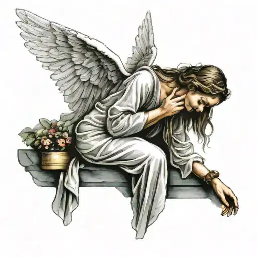 Angel Praying Adult Woman