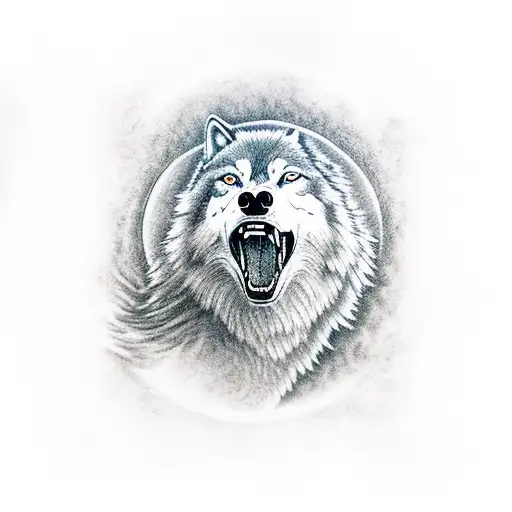 A Wolf Howling At The Moon