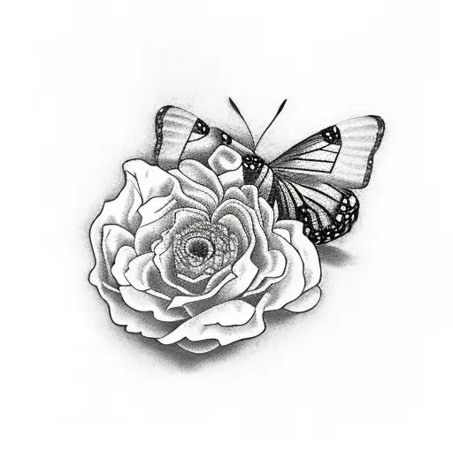 July And November Birth Flowers With Butterflies