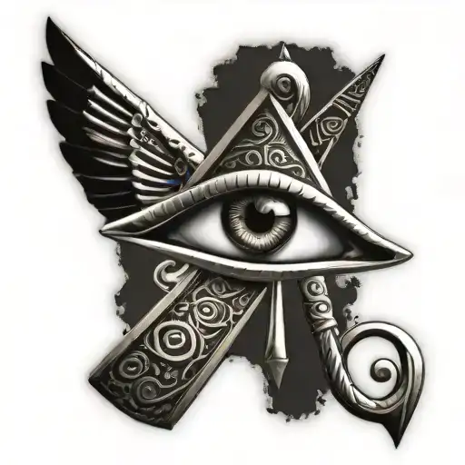 Ankh Cross And Eye Of Horus