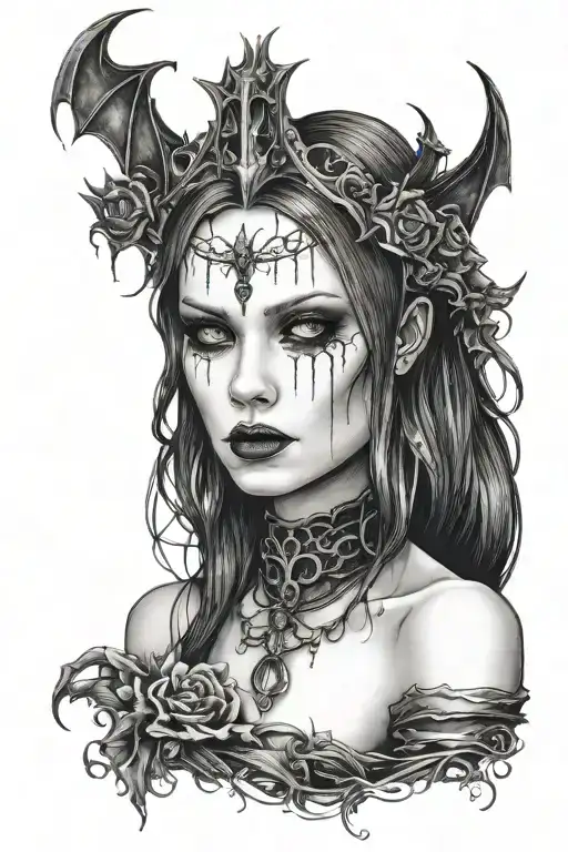 Vampire Girl Gothic Architecture Background