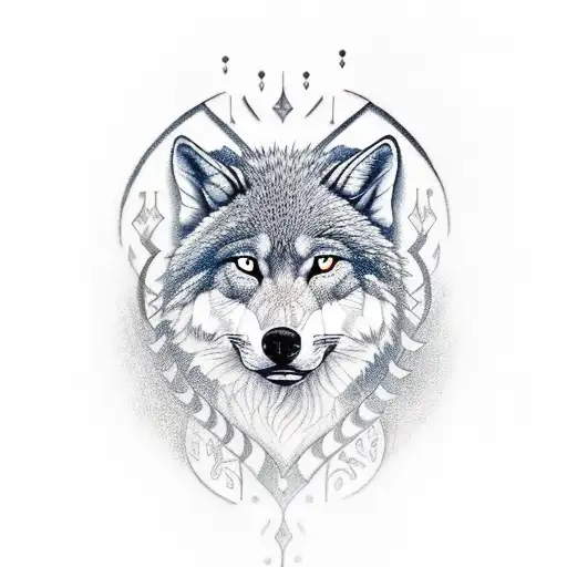 The Tattoo Features An Alpha Wolf Stand