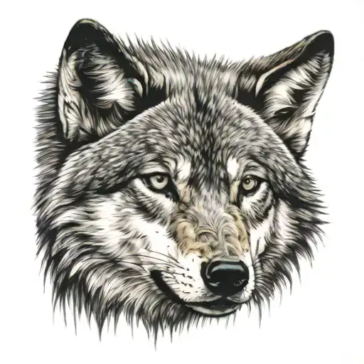 Cross With Wolf Face