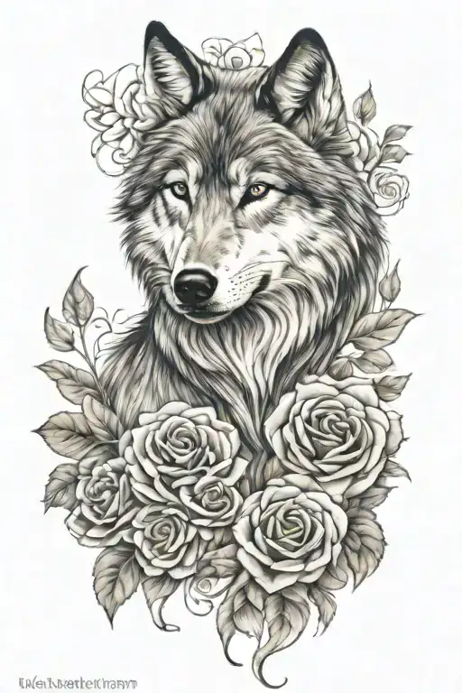 Wolf Blended By Roses