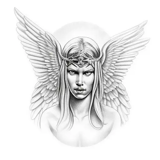 An Angelic Guardian With A Halo And Angel Numbers