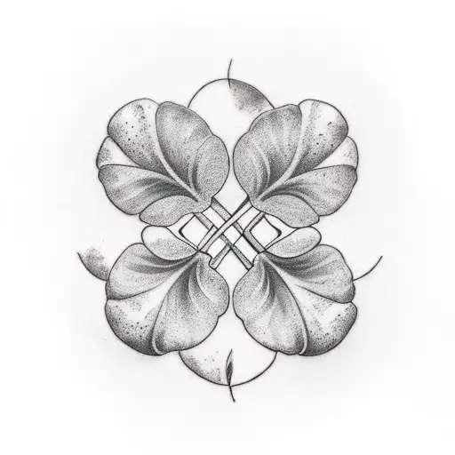 Lavender And Four Leaf Clovers In A Bundle