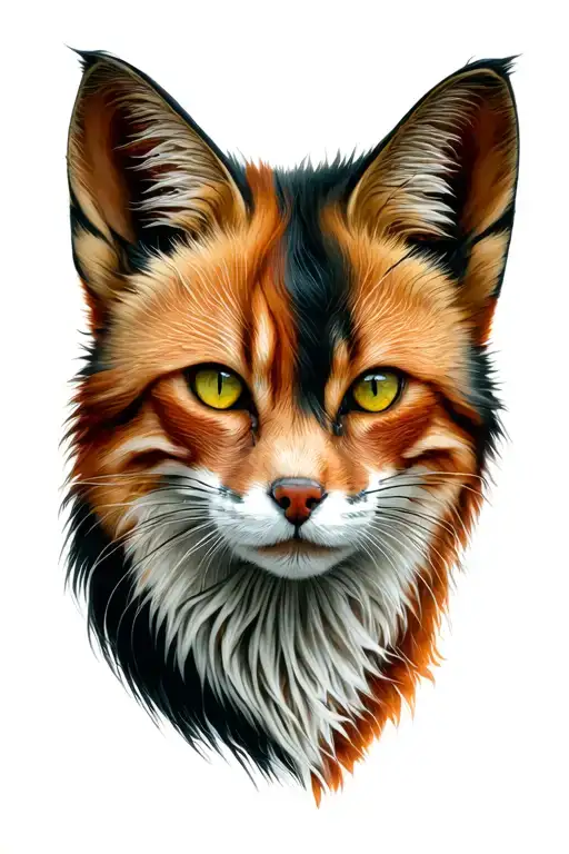 Half Fox Half Cat Face