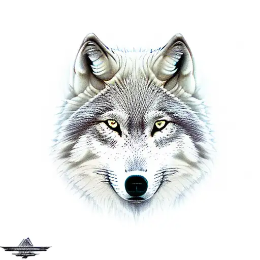 Arctic Wolf With Mountains