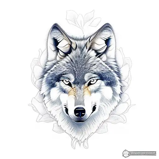 Wolf A Cross And Roses