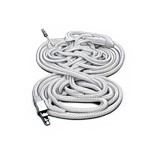 A Giant Tangle On Black Instrument Cables Leading To A Fender Telecaster