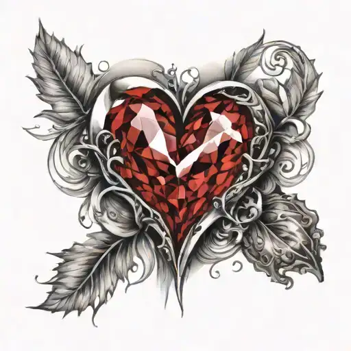 Heart Shaped Ruby Crystal Heart