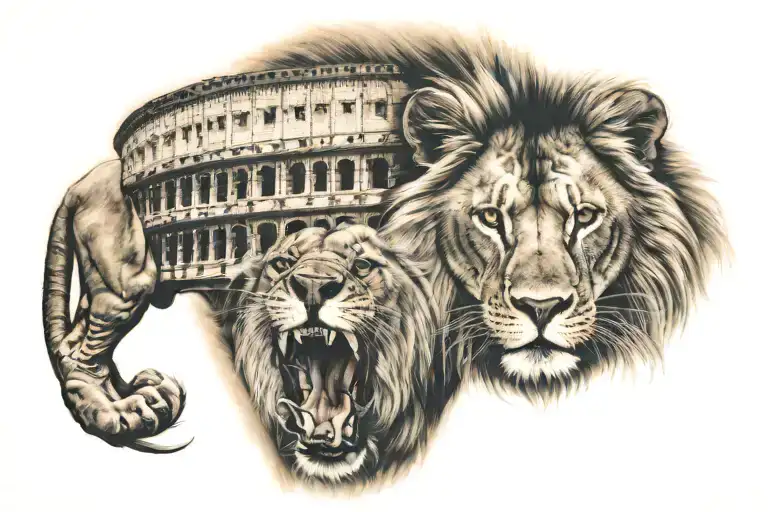 Lion And Colosseum Leg Wrap Around